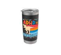 TDAH Is Awesome Boys Girls Regalo de dinosaurio de conciencia de ADHD Vaso térmico de acero inoxidable de doble pared