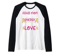 TDAH Mamá Energía infinita Apoyo sin fin Conciencia Camiseta Manga Raglan