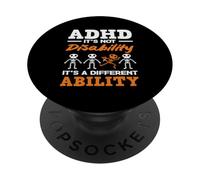 TDAH no es discapacidad Diferente Habilidad Esqueleto Dabbing PopSockets PopGrip Adhesivo