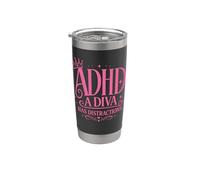 TDAH Una diva tiene distracción mujeres divertidas Vaso térmico de acero inoxidable de doble pared