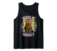 TDAH y Ansiedad Neurodiversidad Divertido Tonto Meme Gato Camiseta sin Mangas
