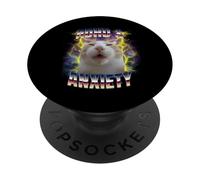 TDAH y Ansiedad Neurodiversidad Divertido Tonto Meme Gato PopSockets PopGrip Adhesivo