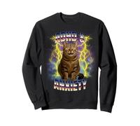 TDAH y Ansiedad Neurodiversidad Divertido Tonto Meme Gato Sudadera