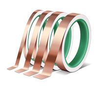 TDCHNDRO Cinta conductora de cobre de doble cara: autoadhesiva, resistente al calor y con blindaje EMI for electrónica.(8mmx50m 10pcs)