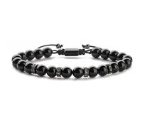 TDCHNDRO Pulsera de Piedra Natural en Bruto: microcircón, Oro, Diamante, Cuentas de Cobre, Trenzada a Mano, retráctil, con Cuentas de Ojo de Tigre.(Bright Stone+Diamond Sheet)