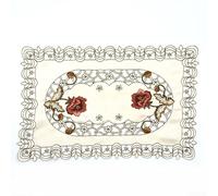 TDCuizent 1 camino de mesa bordado para decoración del hogar, mantel de gasa de encaje floral, tela jacquard de poliéster translúcido para mesa de comedor, boda, fiesta, vacaciones (30 x 45 cm 1#)