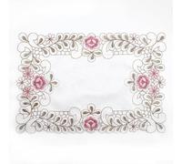 TDCuizent 1 camino de mesa bordado para decoración del hogar, mantel de gasa de encaje floral, tela jacquard de poliéster translúcido para mesa de comedor, boda, fiesta, vacaciones (30 x 45 cm, 4#)