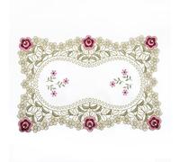 TDCuizent 1 camino de mesa bordado para decoración del hogar, mantel de gasa de encaje floral, tela jacquard de poliéster translúcido para mesa de comedor, boda, fiesta, vacaciones (30 x 45 cm 5#)