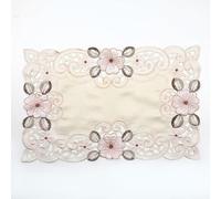 TDCuizent 1 camino de mesa bordado para decoración del hogar, mantel de gasa de encaje floral, tela jacquard de poliéster translúcido para mesa de comedor, boda, fiesta, vacaciones (30 x 45 cm, 3#)