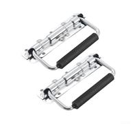 TDCuizent 2 manijas plegables con resorte de metal chapado en cromo con cubierta de goma para caja de herramientas, armario, maleta, caja de madera, herrajes para puerta (140 mm)