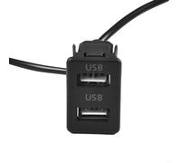 TDCuizent Adaptador de cable de interfaz de panel de puerto USB dual de 145 cm, enchufe de montaje empotrado de 4 pines y 6 pines para instalación de salpicadero de coche, material ABS negro para