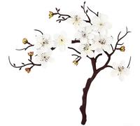 TDCuizent Árbol bonsái artificial de flor de ciruelo, arreglo floral realista en maceta para decoración del hogar, centro de mesa de boda, oficina, escritorio, adorno de fotografía, planta de seda de