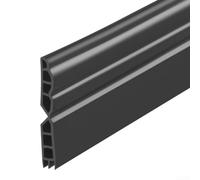 TDCuizent Burlete de puerta extragrueso de TPE flexible para protección contra el viento y sonido, autoadhesivo, para puertas correderas de madera de vidrio, 1 m de longitud (negro)