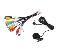 TDCuizent Cable adaptador auxiliar para coche con salida RCA y micrófono para radio Junsun de coche con marco, interfaz de audio de llamadas, construcción ABS