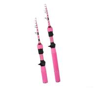 TDCuizent Caña de pescar de fibra de carbono de alta sensibilidad, 2 piezas, acción rápida con mango antideslizante para trucha, lubina, arroyo, río, pesca de agua dulce, rosa (1,8 m)