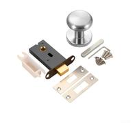TDCuizent Cerradura de puerta invisible: pestillo de aleación de zinc sin llave de un solo lado para baño, dormitorio, privacidad, elegante cerrojo de montaje empotrado en negro, plateado, gris