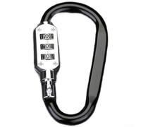 TDCuizent Cierre de mosquetón en forma de D de aleación de aluminio con combinación de 3 dígitos para mochilas, cascos, cestas de bicicleta, taquillas de gimnasio y equipaje de viaje, clip de gancho