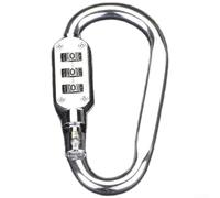 TDCuizent Cierre de mosquetón en forma de D de aleación de aluminio con combinación de 3 dígitos para mochilas, cascos, cestas de bicicleta, taquillas de gimnasio y equipaje de viaje, clip de gancho