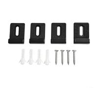 TDCuizent Clips de espejo sin marco, soportes de montaje en pared de acero inoxidable, incluye tornillos y almohadillas de EVA, acabado negro, soporte de vidrio seguro para múltiples grosores para
