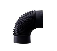 TDCuizent Conector de chimenea de acero inoxidable con codo de 90 grados resistente al calor para estufa de leña, color negro, varios tamaños (negro, 125 mm)