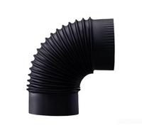 TDCuizent Conector de chimenea de acero inoxidable con codo de 90 grados resistente al calor para estufa de leña, color negro, varios tamaños (negro, 153 mm)
