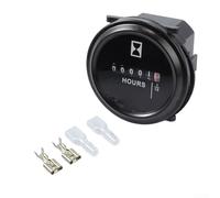 TDCuizent Contador digital de horas CA/CC 6-80 V IP65 impermeable temporizador de cuarzo amplio rango 0-99999.9 horas para barco marino coche camión tractor generador negro fácil de instalar