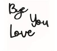 TDCuizent Decoración de pared de madera con texto en inglés «Love You Bye», decoración rústica para colgar, para pasillo, puerta, habitación, calidez expresa, no requiere herramientas, acabado negro