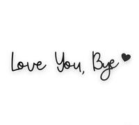 TDCuizent Decoración de pared de madera con texto en inglés «Love You Bye», decoración rústica para colgar, para pasillo, puerta, habitación, calidez expresa, no requiere herramientas, acabado negro