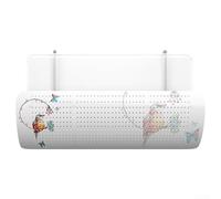 TDCuizent Deflector de aire acondicionado montado en la pared con diseño de doble tubo de acero, guía de viento de instalación sin taladro para control de dirección del flujo de aire y protección de