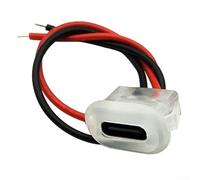 TDCuizent Enchufe de carga tipo C Puerto de entrada de 2 pines con indicador LED, anillo de silicona impermeable para equipos eléctricos industriales, conexión de baja resistencia, transparente (sin