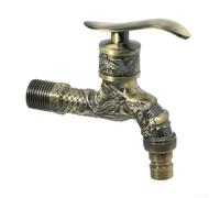 TDCuizent Grifo de jardín vintage de dragón antiguo montado en la pared, aleación de zinc de bronce, a prueba de fugas, espiga G1/2 pulgadas para patio, balcón, terraza, baño, fregadero, cocina