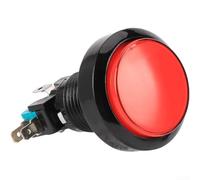 TDCuizent Interruptor de botón redondo grande de 46 mm, 12 V CC, LED, verde, con microinterruptor de reinicio automático, normalmente abierto, para consola de juegos, garra, máquina, lavado de coches