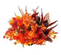TDCuizent Juego de 16 piezas de ramo de flores artificiales de eucalipto artificial y plantas violetas con flores falsas de plástico persa y arce para decoración del hogar, centro de mesa interior