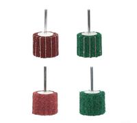 TDCuizent Juego de 4 ruedas de pulido no tejidas de 30 x 3 mm para metal, madera, plástico, acero inoxidable, almohadillas de estropajo, color rojo y verde, apto para taladros y pulidoras