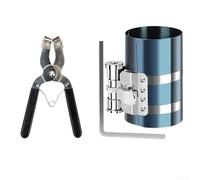 TDCuizent Juego de alicates y instalador de anillo de pistón Acero al carbono Azul Abrazadera de instalación rápida con pinza Mango ergonómico resistente al desgaste Herramienta de motor para taller