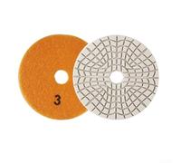 TDCuizent Juego de almohadillas de pulido de diamante en seco y húmedo de 3 pasos de 100 mm con unión de resina y esmeril, parte trasera de nailon de alta dureza, grano de forro polar 1/2/3 para una