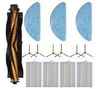 TDCuizent Kit de accesorios para aspiradora robot Aeno ARC0002S ARC0003S, cepillo de rodillo principal, cepillos laterales, paños de trapeador compatibles con RC2S RC3S succión mejorada (A)
