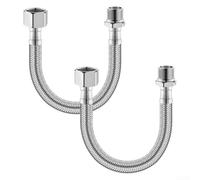TDCuizent Manguera de entrada de agua de acero inoxidable 304, línea de suministro flexible para conexión de grifo de cocina y baño, rosca interna y externa a prueba de fugas, ajuste seguro, fácil