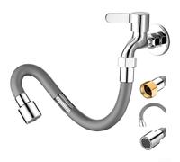TDCuizent Manguera de extensión de grifo giratoria de 360 grados, rociador flexible de acero inoxidable con adaptador estándar, aireador antisalpicaduras resistente a altas temperaturas para cocina y