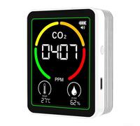 TDCuizent Monitor de calidad del aire interior de 3 pulgadas con sensor de temperatura y humedad de dióxido de carbono para uso en casa, oficina, escuela, pantalla LCD, rango de 400-5000 PPM, batería