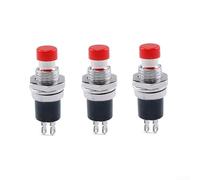 TDCuizent Paquete de 3 interruptores de botón momentáneos de encendido y apagado SPST normalmente cerrado, 250 V CA, 1 A, 6 mm de diámetro, 7 mm, montaje para proyectos de bricolaje, modelado, paneles