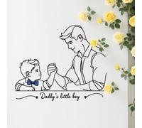 TDCuizent Pegatina de pared para el día del padre, calcomanía de PVC para papá, brazo conmovedor, ilustración de lucha libre para padres e hijos, decoración del hogar para sala de estar, estudio