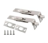 TDCuizent Perno de acero inoxidable para puerta de 4 pulgadas, protector de seguridad oculto con resorte para patio francés, puertas corredizas de madera dobles, herrajes para mejoras del hogar, color