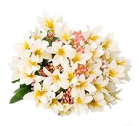 TDCuizent Ramo de flores artificiales de lirio de 18 cabezas, flores falsas de seda con aspecto realista para el hogar, boda, fiesta, fotografía, decoración de larga duración, elegante, centro de mesa
