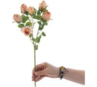 TDCuizent Ramo de seda de 7 cabezas con flores artificiales realistas horneadas para centros de mesa de boda, decoración del hogar, accesorios de fotografía, tallo de plástico, arreglo floral (naranja