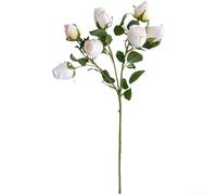 TDCuizent Ramo de seda de 7 cabezas con flores artificiales realistas horneadas para centros de mesa de boda, decoración del hogar, accesorios de fotografía, tallo de plástico, arreglo floral (blanco)