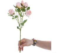 TDCuizent Ramo de seda de 7 cabezas con flores artificiales realistas horneadas para centros de mesa de boda, decoración del hogar, accesorios de fotografía, tallo de plástico, arreglo floral (rosa