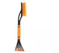 TDCuizent Rascador de hielo 2 en 1 para coches, camiones, SUV, mango extendido, limpiador de parabrisas, limpieza de nieve, ABS resistente para superficies grandes, negro y naranja (naranja)