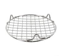 TDCuizent Red de barbacoa redonda portátil de acero inoxidable parrilla de cocina con patas desmontables para acampar al aire libre picnic uso doméstico plata (15 cm)