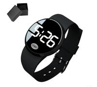TDCuizent Reloj electrónico LED de pantalla grande para coche con activación táctil, carcasa ABS, tablero creativo para ocio, negocios o deportes, para interiores ajustados (negro y blanco)